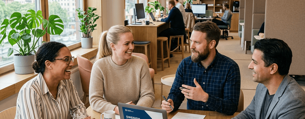 Medarbetare på svenskt kontor